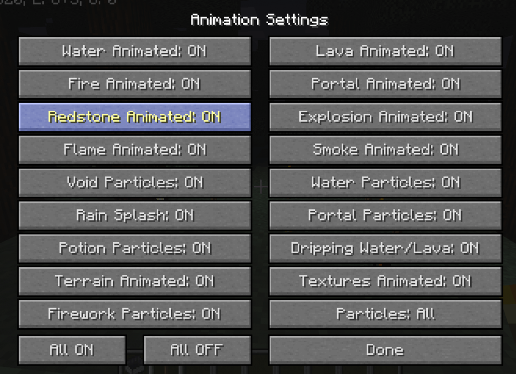 Optifine 1.21.11 - Paramètres